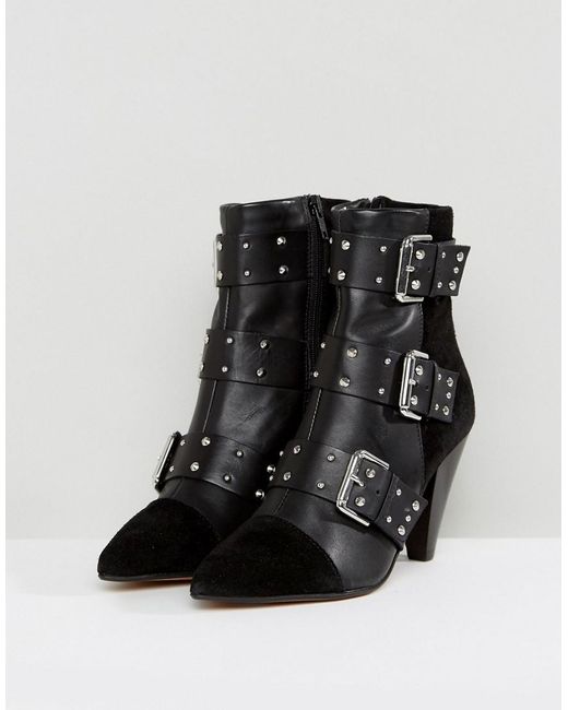 new-look-Black-Stud-Buckle-Ankle-Boot-With-Cone-Heel (1)