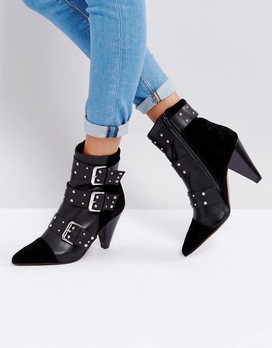new-look-Black-Stud-Buckle-Ankle-Boot-With-Cone-Heel